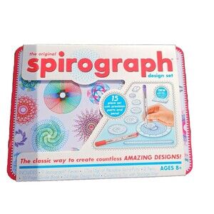 Spirograph Design Tin Set Original Super Deluxe Toy Kids Art Case Travel Ages 8+